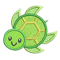 Turtle applique machine embroidery design by sweetstitchdesign.com