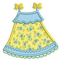 Baby sun dress applique machine embroidery design by sweetstitchdesign.com