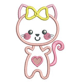 Kitten applique machine embroidery design by sweetstitchdesign.com