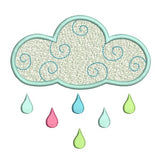 Weather cloud machine embroidery design by sweetstitchdesign.com