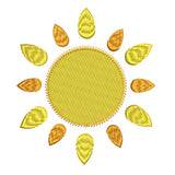 Shining sun applique machine embroidery design by sweetstitchdesign.com