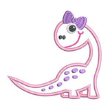 Baby girl dinosaur applique machine embroidery design by sweetstitchdesign.com