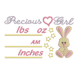 Baby birth announcement template machine embroidery design by sweetstitchdesign.com