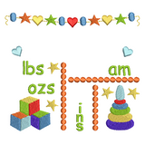 Baby birth announcement template machine embroidery design by sweetstitchdesign.com
