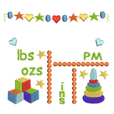 Baby birth announcement template machine embroidery design by sweetstitchdesign.com