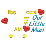 Baby birth announcement template machine embroidery design by sweetstitchdesign.com