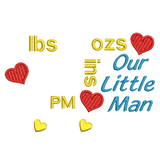 Baby birth announcement template machine embroidery design by sweetstitchdesign.com
