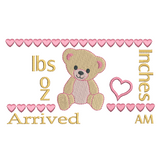 Baby birth announcement template machine embroidery design by sweetstitchdesign.com