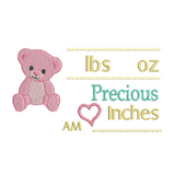 Baby birth announcement template machine embroidery design by sweetstitchdesign.com