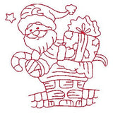 Christmas Santa - redwork machine embroidery design by sweetstitchdesign.com