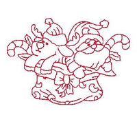 Christmas Santa - redwork machine embroidery design by sweetstitchdesign.com