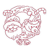 Christmas Santa - redwork machine embroidery design by sweetstitchdesign.com