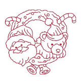 Christmas Santa - redwork machine embroidery design by sweetstitchdesign.com