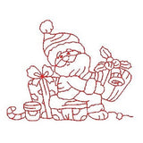 Christmas Santa - redwork machine embroidery design by sweetstitchdesign.com