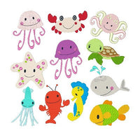 Sea Life Set of machine embroidery designs by sweetstitchdesign.com