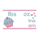 Baby birth announcement machine embroidery design by sweetstitchdesign.com