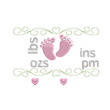 Baby birth stats template machine embroidery design by sweetstitchdesign.com
