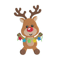 Christmas reindeer machine embroidery design by sweetstitchdesign.com