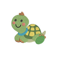 Cute boy turtle fill stitch machine embroidery design by sweetstitchdesign.com