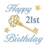 21st birthday machine embroidery design by sweetstitchdesign.com