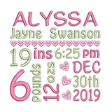 Baby Birth Announcement - Customised (S609-45)